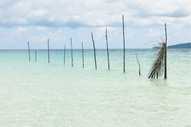 Plage paradisiaque au Cambodge.