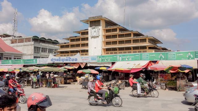 Architecture de Battambang au Cambodge.