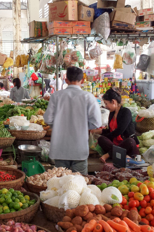 Marché à Kratie au Cambodge.