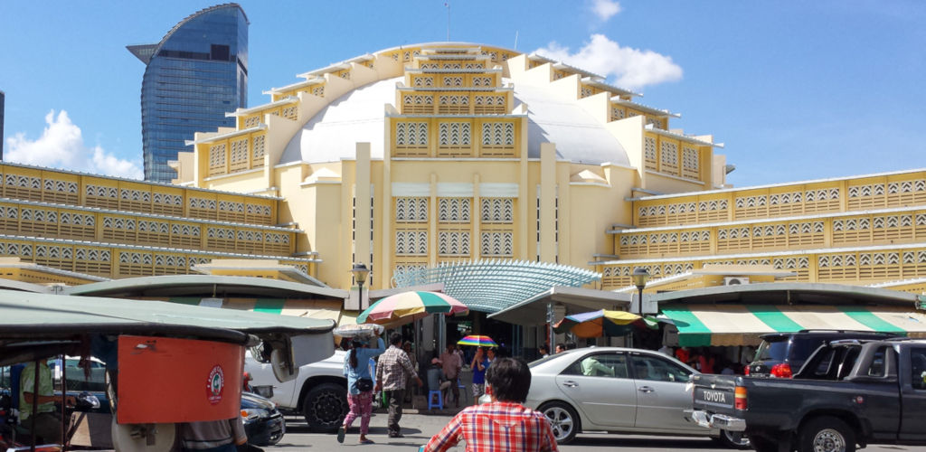 CMarché central de Phnom Penh au Cambodge.