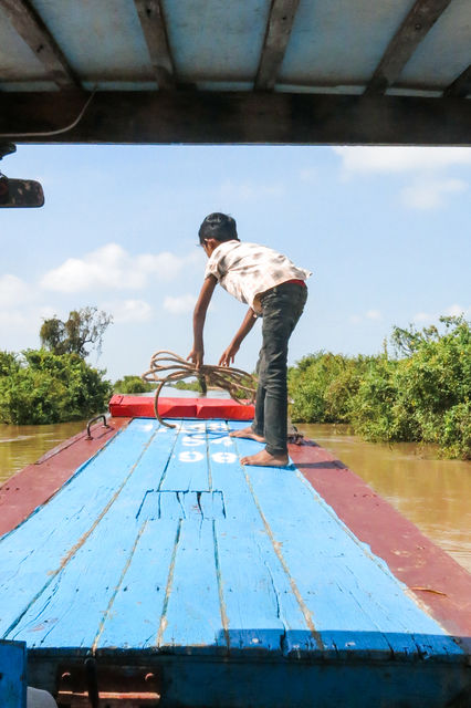 Villages flottants sur le lac Tonlé Sap au Cambodge.